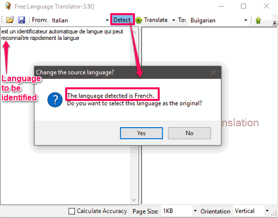 Free language traslator detecting language