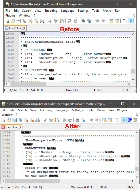 How To Convert LF Line Endings to CRLF Line Endings