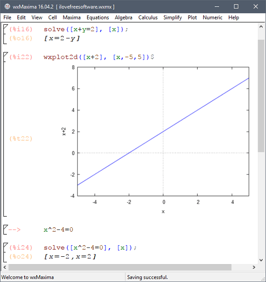 Maxima solving complex liner equations