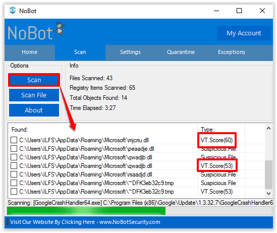 Nobot Scanning