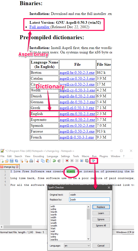 Notepad ++ finding mistakes
