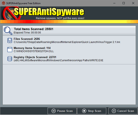 SUPERAntiSpyware Online Safe Scan