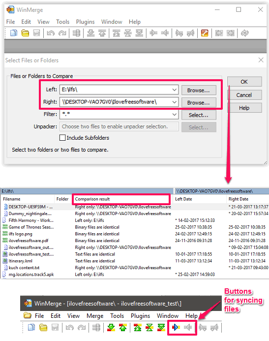 Winmerge comparing folders of different PCs