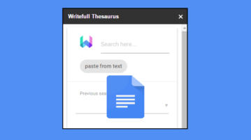 Writefull Thesaurus google docs