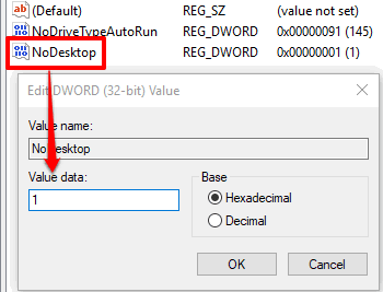 add 1 in value data of nodesktop