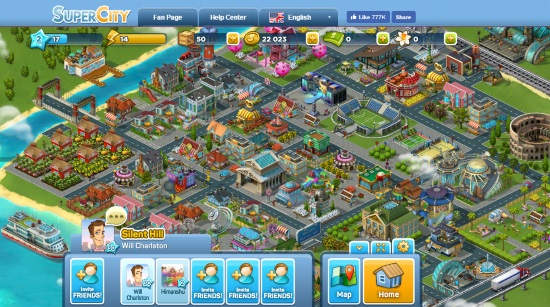 city building facebook games- supercity