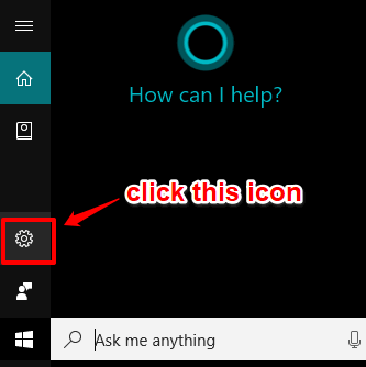 click settings icon
