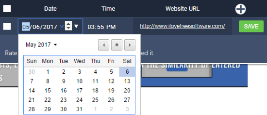 edit scheduled date and time of web pages
