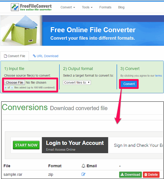 free file convert rar to zip convert