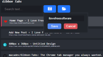 gibbon tabs- save the current chrome session