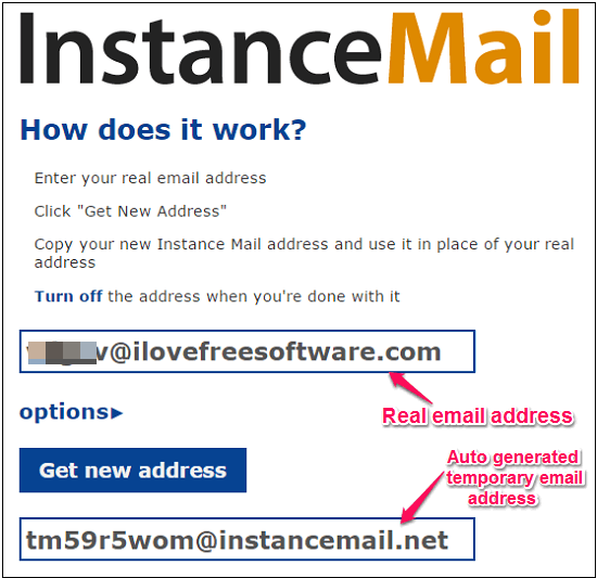 instance mail action