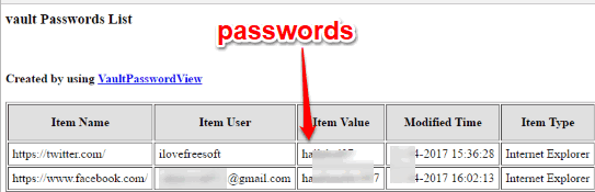 microsoft edge passwords exported as html files