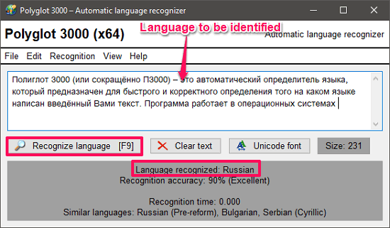 polyglot 3000 language identifier