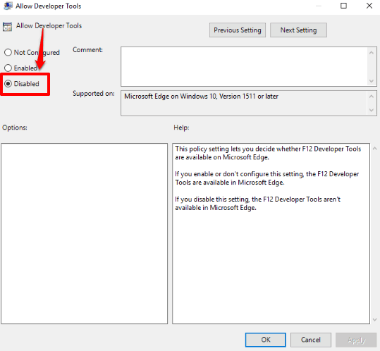 select disabled option and save