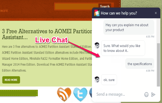 slack based live chat service