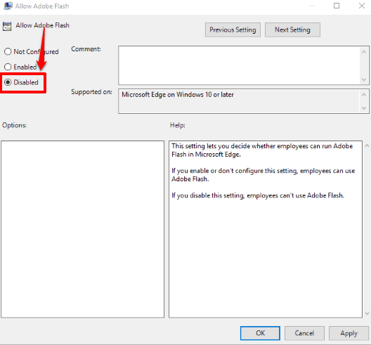 use disabled option and save