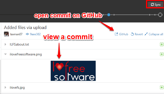 view commits