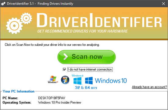 Driver identifier interface