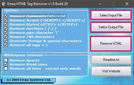 Emsa HTML Tag Remover convert html to text