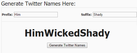 Name Generator for Twitter