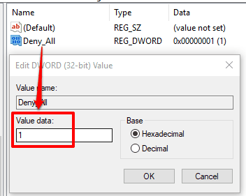 add 1 as value data