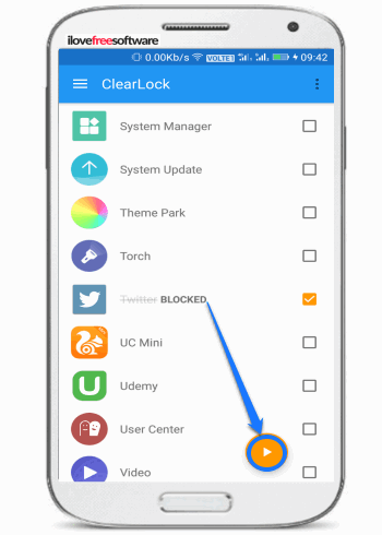 block Twitter Android app for specific time range using clearlock