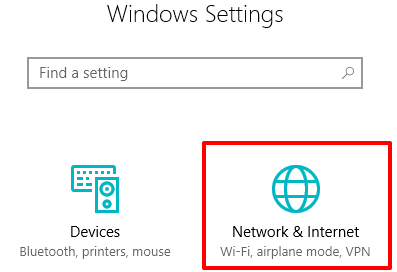 click network and internet menu