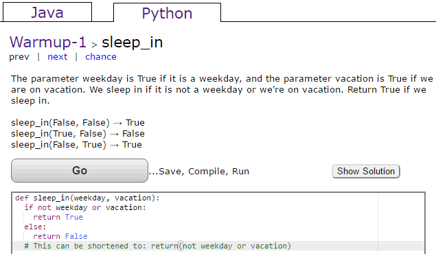 codingbat- practice python online