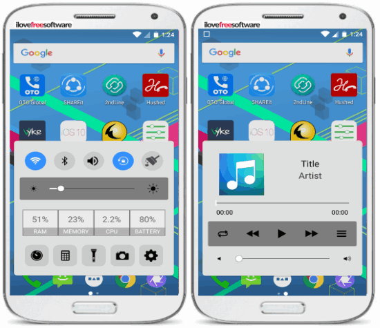 control center control panel- android app