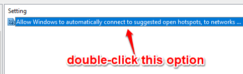 double click the option
