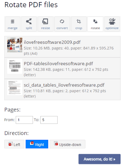 rotate pdf files by pdfresizer.com website