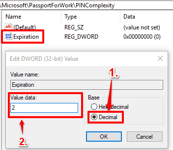 select decimal option and add number in value data box