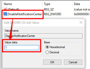 set 1 in value data