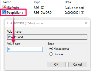 set value data as 0 for peopleband