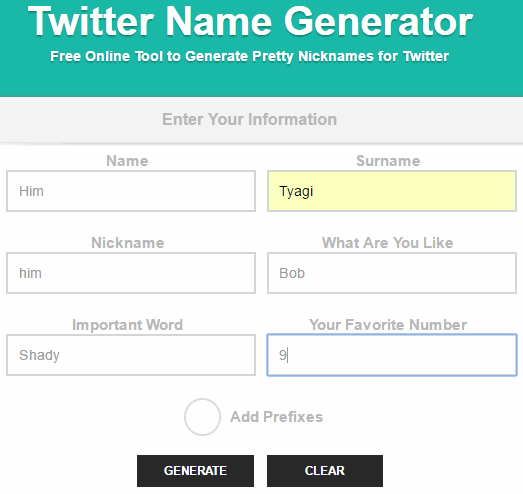 twitter username generator