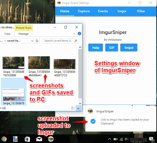 upload images, gifs, and screenshots to imgur