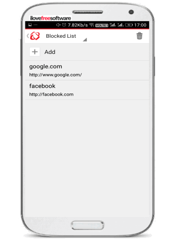 how to block specific website in chrome android