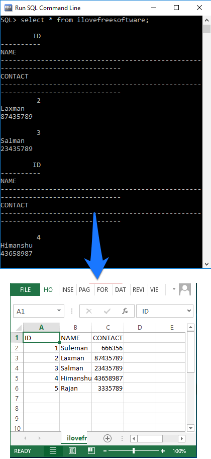 Convert Oracle Database to CSV