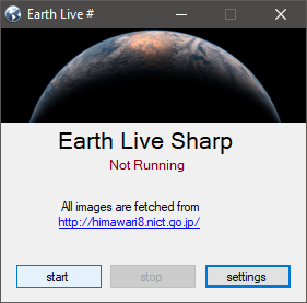 EarthLiveSharp interface