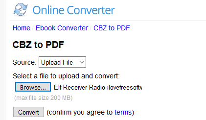 Online Converter CBZ to PDF converter