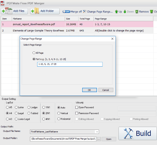 PDFMate Free PDF Merger- interface