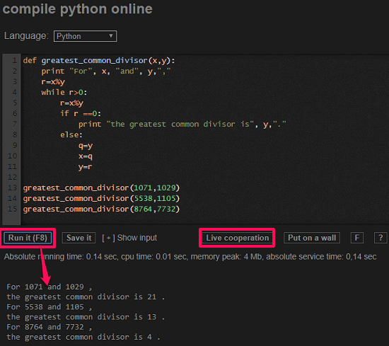 Rexter online python