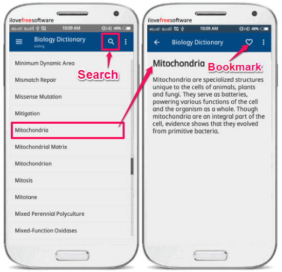 biology dictionary offline android app