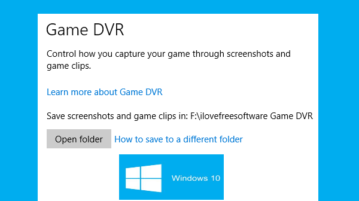change game dvr captures folder location in windows 10