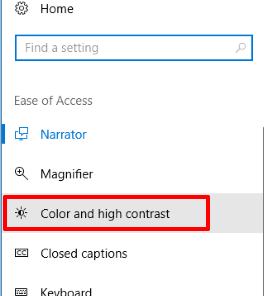 click color and high contrast option