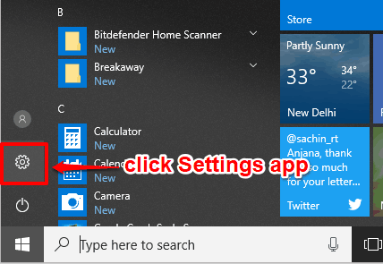 click settings app