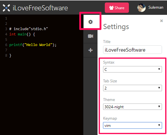 codeshare preferences