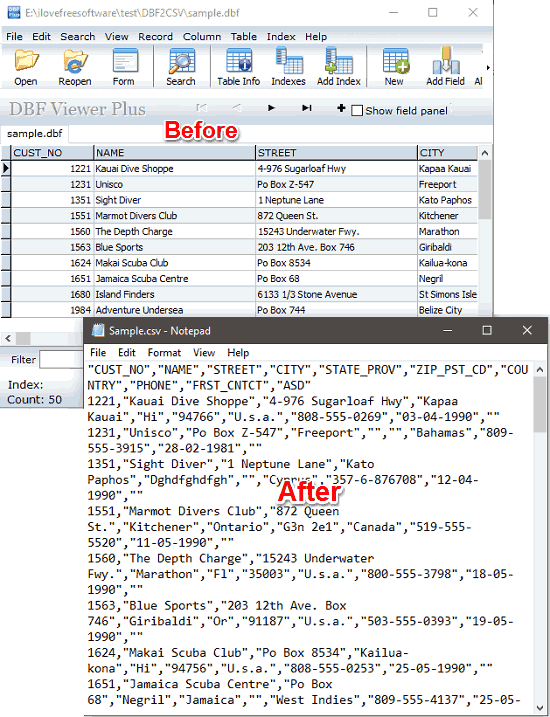 dBASE to CSV Converter Software for Windows