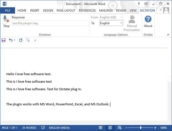 speech to text plugin for MS Word