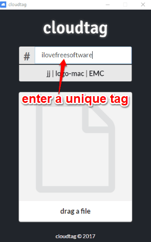 enter a unique tag
